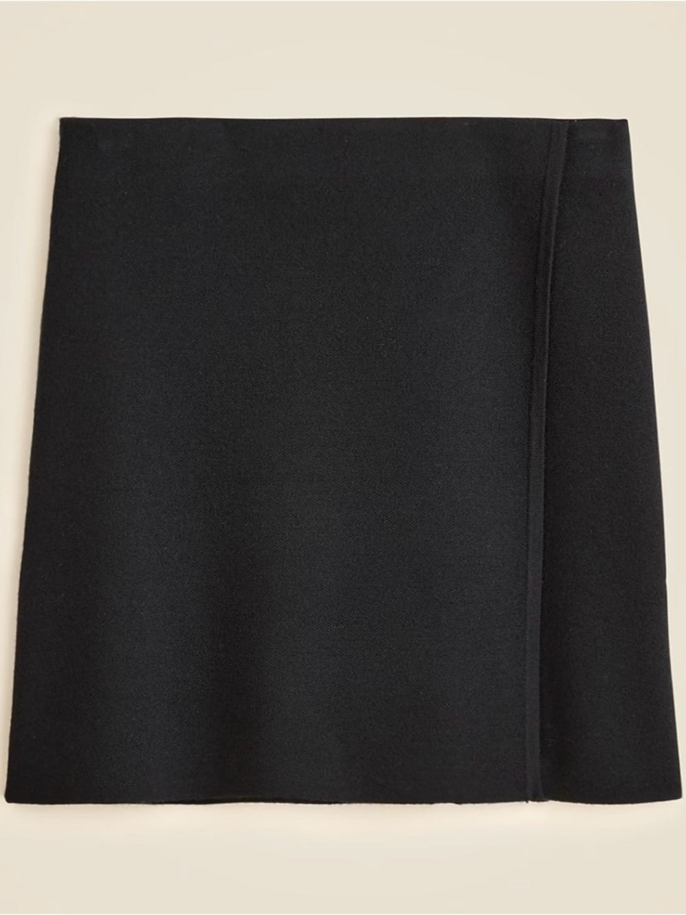 NWT J. Crew Faux-wrap Mini Skirt Merino Wool Blend Black